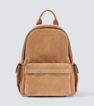 Brunello Cucinelli Rucksack Aus Veloursleder - Natur