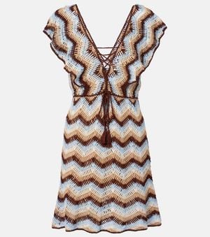Anna Kosturova Melissa Crochet Cotton Minidress - Multicolour