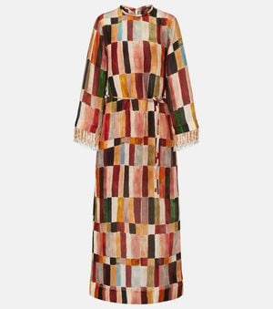 ALÉMAIS X Lrnce Marjorelle Linen And Silk Maxi Dress - Orange