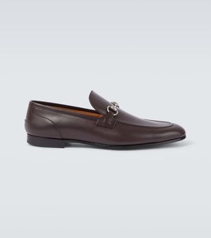 Gucci Jordaan Horsebit Leather Loafers - Brown