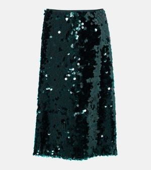 Vince Lucite Sequined Midi Skirt - Green