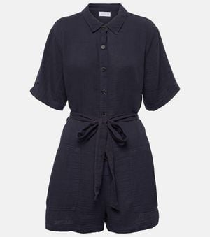 Velvet Playsuit Dane - Blau