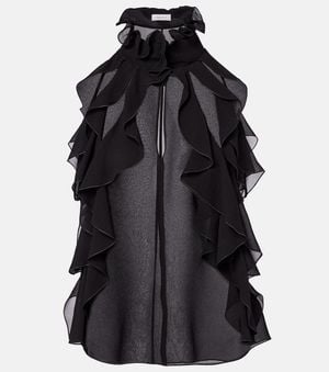 McQueen Top Aus Seide - Schwarz