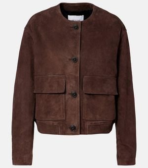 Yves Salomon Jacke Aus Veloursleder - Braun
