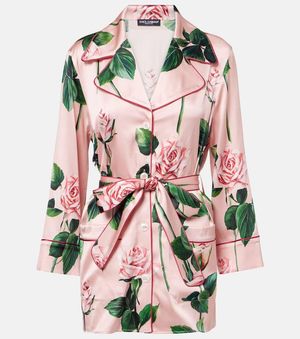 Dolce & Gabbana Pyjama-Hemd Aus Satin - Pink