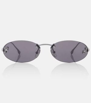 Fendi Ovale Sonnenbrille First Crystal - Grau