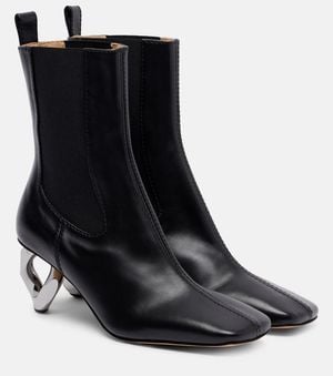 JW Anderson Chain Leather Ankle Boots - Black