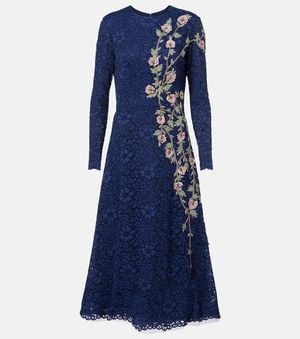 Costarellos Marlena Embellished Lace Cocktail Dress - Blue