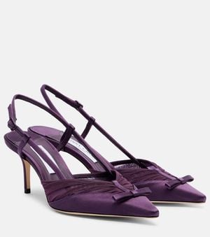 Jimmy Choo Afia 65 Satin Slingback Pumps - Purple