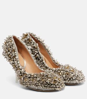Dries Van Noten Verzierte Pumps Mit Leder - Mettallic