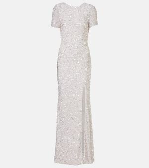 Rachel Gilbert Nixie Sequined Gown - White