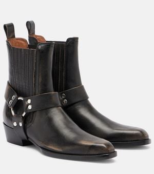 Paris Texas Helena Leather Biker Boots - Black