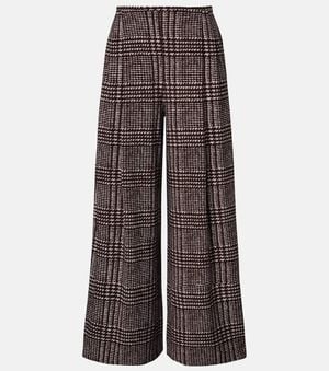 Norma Kamali Pantalon Ample A Carreaux - Marron