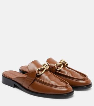 Bottega Veneta Astaire Knot Leather Mules - Brown