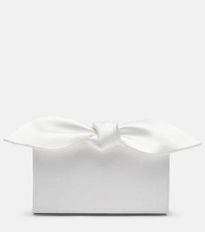 Aquazzura Clutch Bow Tie Mini Aus Satin - Weiß