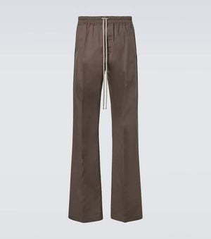 Rick Owens Dietrich Cotton-Blend Straight Trousers - Brown