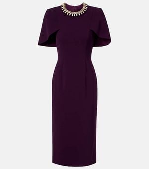 Jenny Packham Thalia Crystal-Embellished Midi Dress - Purple