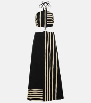 SIR. Embellished Cutout Cotton Maxi Dress - Black