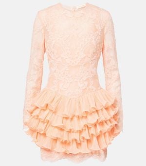 Zimmermann Minikleid Crush Lace Frill - Orange