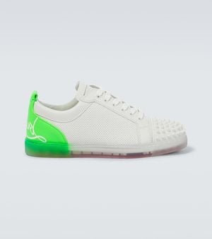 Christian Louboutin Baskets Louis Junior Spikes En Cuir - Vert