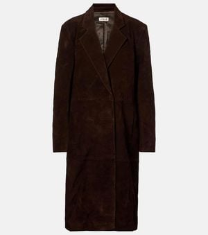 STAUD Sabine Suede Coat - Brown