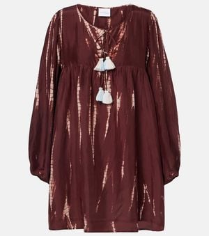 Anna Kosturova Hailey Tie-Dye Silk Minidress - Red