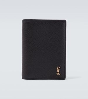 Saint Laurent Tiny Cassandre Leather Bi-Fold Wallet - Black