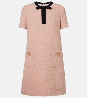 Valentino Vgold Wool-Blend Tweed Minidress - Pink