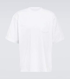 Sacai T-Shirt Aus Baumwoll-Jersey - Weiß