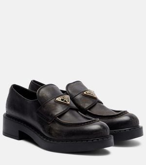 Prada Loafers Aus Leder - Schwarz