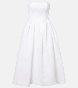 Carolina Herrera Cotton-Blend Midi Dress - White