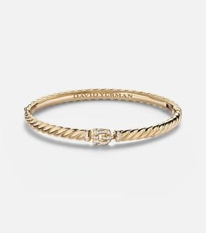 David Yurman Bracelet Sculpted Cable Buckle En Or 18 Ct Et Diamants - Métallisé