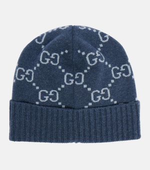 Gucci Muetze Gg Aus Kaschmir-Jacquard - Blau