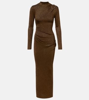 Roland Mouret Knitted Lame Maxi Dress - Brown