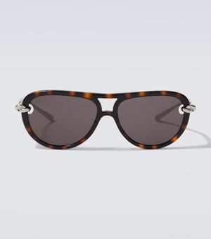Bottega Veneta New Knot Aviator Sunglasses - Brown