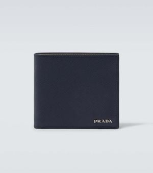 Prada Portefeuille En Cuir Saffiano - Bleu