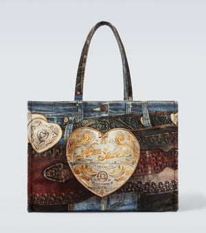 Acne Studios Logo Trompe L'Oil Canvas Tote Bag - Black