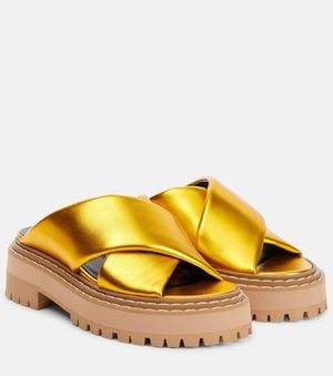 Proenza Schouler Sandales en cuir metallise - Jaune