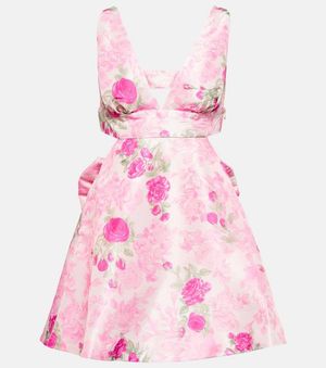 LoveShackFancy Till Cutout Floral Minidress - Pink