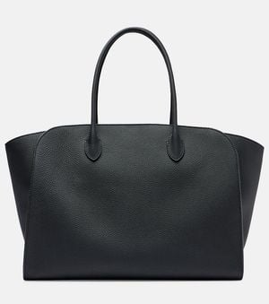 The Row Marlo 17 Leather Tote Bag - Black