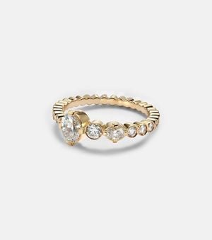 Sophie Bille Brahe Ring Ensemble De Sky Aus 18Kt Gelbgold Mit Diamanten - Weiß