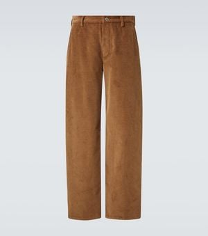 Loewe Cotton Corduroy Wide-Leg Pants - Brown
