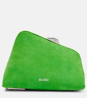 The Attico Midnight Suede Leather Clutch - Green