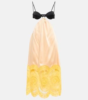 Stella McCartney Abito Lungo Con Cut-Out E Ricami - Giallo
