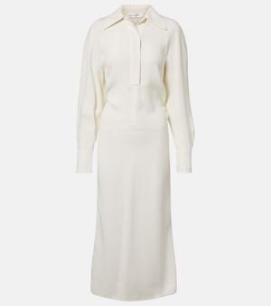 Victoria Beckham Midikleid Aus Cady - Weiß
