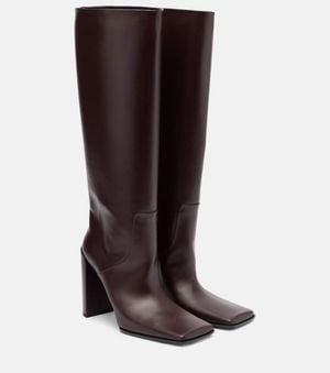 Alaïa Leather Knee-High Boots - Brown