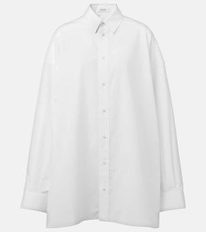 Wardrobe NYC Oversized Cotton Poplin Shirt Dress - White