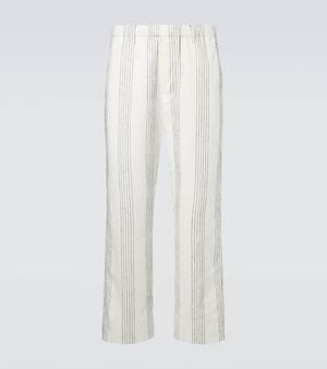 Commas Gerade Hose Kantha Aus Baumwolle - Weiß