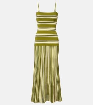 Faithfull the Brand Esenia Striped Cotton-Blend Maxi Dress - Green