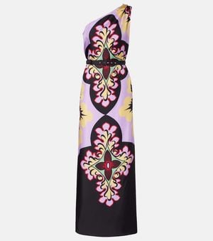 La DoubleJ Roy Printed Silk Twill Maxi Dress - White